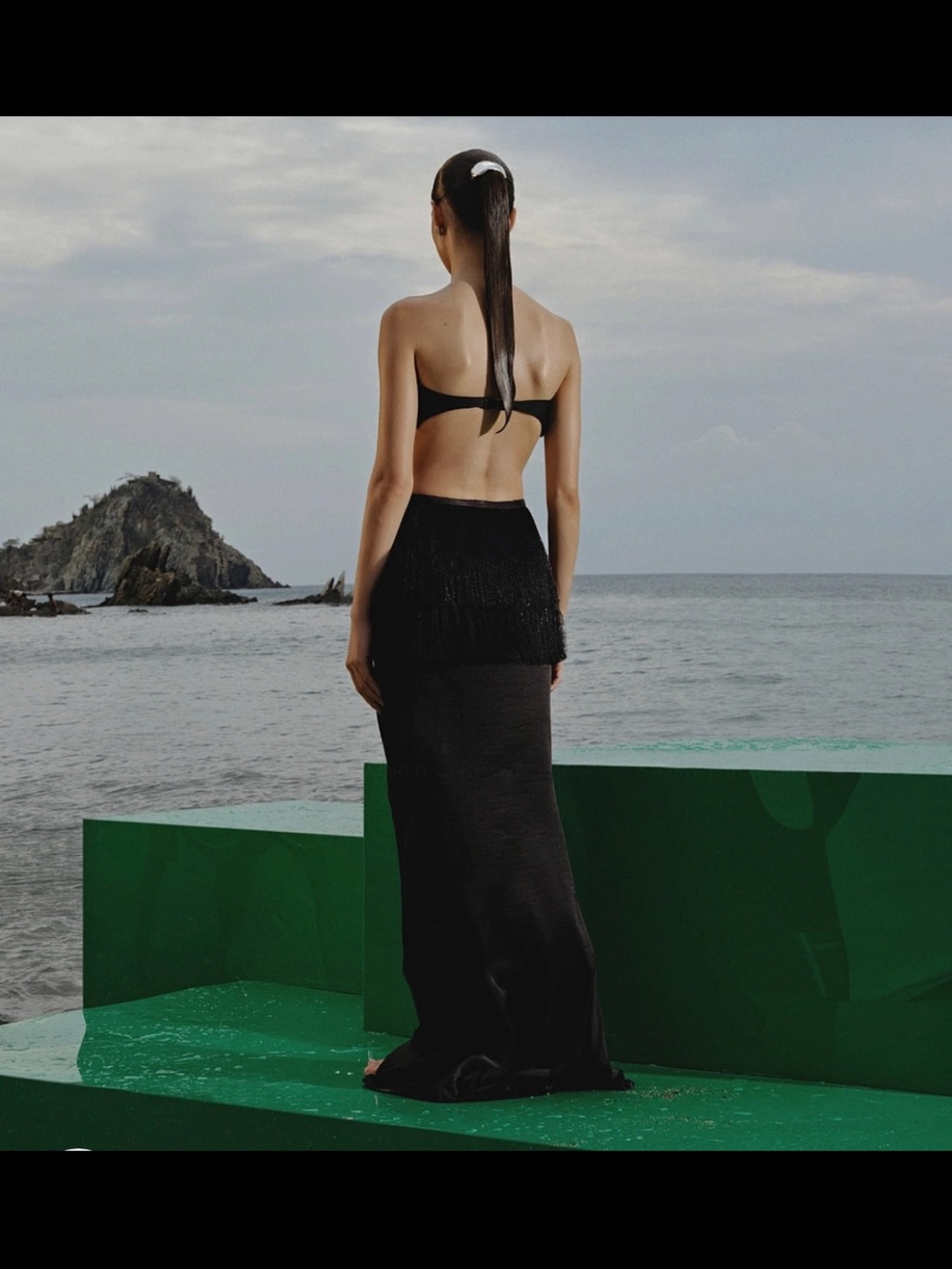 Baobab Collection Black Strapless Cutout Dress with Silver Accent - Picture 4 of 6